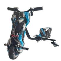 Drift Elétrico Triciclo Infantil 3 Rodas 150w Bluetooth Luz de Led Cor Azul Carregador e Bateria