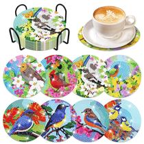 Drink Coaster Cumule, kit de arte Bird Diamond, 8 peças Drink Coaster Cumule, kit de arte Bird Diamond, 8 peças