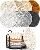 Drink Coasters Effectyou 8 peças com suporte de 8 cores de algodão