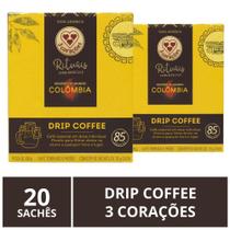 Drip Coffee, 3 Corações, Café, 20 sachês Drip Coffee, 3 Corações, Café, 20 sachês