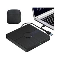 Drive Blu-ray Externo Portátil USB 3.0 Tipo-C Com Duas Portas, Reprodutor De CD DVD 3D Para Laptop E
