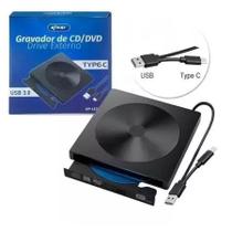 Drive Externo Gravador De Cddvd 3.0 Usb+Type-C Kp-Le303