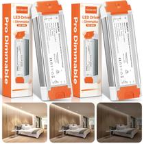 Driver de LED VEURCHY 60W regulável 12V DC Triac Constant, pacote com 2 Driver de LED VEURCHY 60W regulável 12V DC Triac Constant, pacote com 2