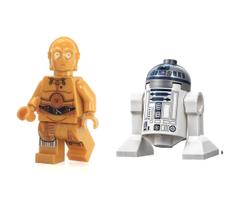 Droides de brinquedo LEGO Star Wars em miniatura C-3PO e R2-D2