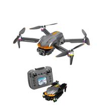 Drone AE4 Pro com Tela Câmera HD, Motor Brushless, Evita Obstáculos 3 Baterias
