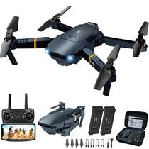 Drone com câmera para adultos, brinquedos infantis RC quadcopter dobráveis, drone de vídeo 1080P HD FPV para iniciantes, 2 baterias, estojo de transporte, início de uma tecla, retenção de altitude, modo sem cabeça, função de waypoints, voltas 3D