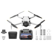 Drone Dji Mini 4 Pro Fly More Combo Plus RC 2 Controle com Tela 3 Baterias 45Min Cor Cinza