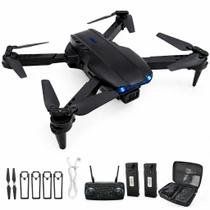 Drone E88 Pro com 2 Baterias 4K HD WiFi FPV Altitude Fixa Modo Sem Cabeça Trajetória de Voo Controle por App Giroscópio 6 Eixos Dobrável Portátil