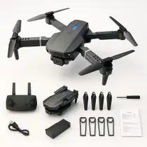 Drone E88 Pro Dual Cam HD 1080p WiFi FPV Dobrável Altitude Hold Modo Sem Cabeça Retorno Automático Voo por Trajetória 3 Velocidades Giroscópio 6 Eixos