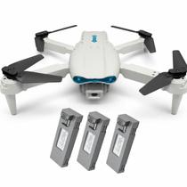 Drone E99 Quadcopter 4K Dobrável Com WiFi FPV Controle Remoto Bolsa Case e Kit 3 Baterias Câmera HD