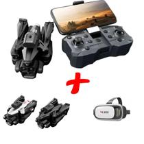 Drone K10 Max Pro + Oculos VR - Kit 2 Baterias, 3 Câmeras Ajustáveis 8K HD, Video/Foto, Wifi, Bag