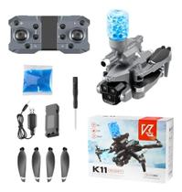 Drone K11 Max Atirador Lança Bolinhas de Gel com 3 Câmera HD 8K