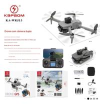Drone KAWRJ15 GPS Profissional com Câmera Dupla, Retorno Automático e Controle com Display