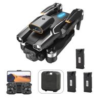 Drone M8 Câmera Dupla HD, Motor Brushless, Evita Obstáculos, 3 Baterias