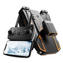 Drone P10 Dual Câmera HD WiFi FPV Dobrável com Sensor Anti Obstáculo Altitude Hold Giro 360 Controle por App 3 Velocidades