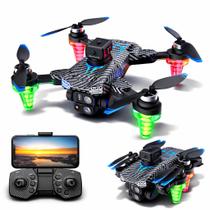 Drone Profissional DRN-04 Dual Câmera 4K Sensor Obstáculo Com Luzes LED Voo 360 Wi-fi HD Anticolisão