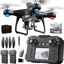Drone QAONIE KY102 com controlador de tela 4K HD, câmera preta