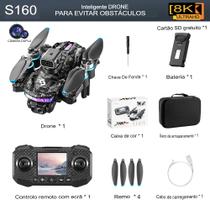 Drone S160 com Tela CR - Desvio de Obstáculos, Fluxo Óptico e motor brushless 1 Bateria