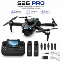 Drone S26 Pro Câmera HD Controle Com Tela Bateria Extra Recarregavel Fácil Pilotar Iniciante Profissional Drone S26 Pro Câmera HD Controle Com Tela Bateria Extra Recarregavel Fácil Pilotar Iniciante Profissional