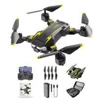 Drone S6 Com Câmera Dupla 4k E Desvio De Obstáculos Amarelo 2 Baterias Bag Transporte Filmagem Sensor