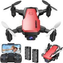 Drone SIMREX X300C Mini com câmera 720P HD FPV 2 baterias vermelhas