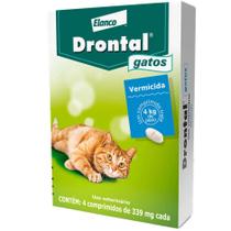 Drontal Gatos Até 4Kg Com 4 Comprimidos - Elanco Drontal Gatos Até 4Kg Com 4 Comprimidos - Elanco
