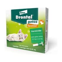 Drontal Gatos Spot On 0,35ml Vermífugo 0,5-2,5kg Bayer Drontal Gatos Spot On 0,35ml Vermífugo 0,5-2,5kg Bayer
