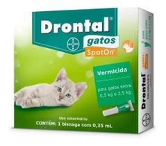 Drontal Gatos Spot On 0,35ml Vermífugo 0,5- 2,5kg Drontal Gatos Spot On 0,35ml Vermífugo 0,5- 2,5kg