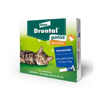 Drontal Gatos Spot On 0,70ml Vermífugo para Gatos de 2,5 a 5,0 kg Drontal Gatos Spot On 0,70ml Vermífugo para Gatos de 2,5 a 5,0 kg