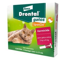 Drontal Gatos Spot On Vermicida 5kg a 8kg Bisnaga 1,12ml