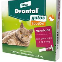 Drontal Gatos SpotOn 5 Até 8Kg 1,12 ML 1 Pipeta - Elanco