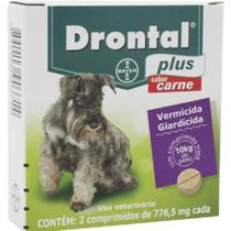 Drontal plus Cães 10 kg 2 comprimidos - Bayer Drontal plus Cães 10 kg 2 comprimidos - Bayer
