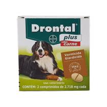 Drontal Plus Carne Cães 35kg 2 comp Bayer vermífugo oral