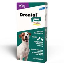 Drontal Plus Mais Sabor 1.055,4mg para Cães 10Kg com 4 Comprimidos Palatáveis Drontal Plus Mais Sabor 1.055,4mg para Cães 10Kg com 4 Comprimidos Palatáveis