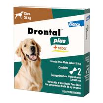 Drontal Plus Mais Sabor 3.948,9mg para Cães 35Kg com 2 Comprimidos Palatáveis