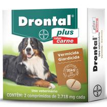 DRONTAL PLUS - para Cães com mais de 35kg cx com 2 comprimidos sabor carne 2.718mg - Bayer