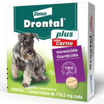 Drontal Plus para Cães Sabor Carne 10kg Vermífugo 2 Comp - Bayer