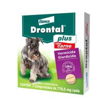 Drontal Plus para Cães Sabor Carne 10kg Vermifugo - 2 Comprimidos
