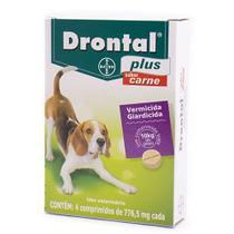 Drontal Plus Vermífugo Cães de 10kg sabor Carne 4 comprimidos