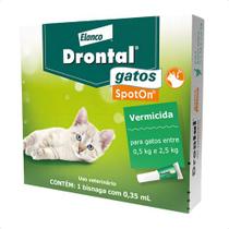 Drontal Spot On Vermicida Para Gatos Entre 0,5kg E 2,5kg