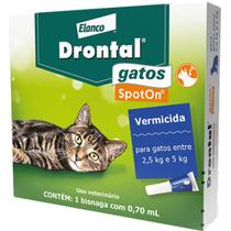 Drontal SpotOn para Gatos de 2,5 Kg a 5 Kg Elanco Vermífugo - 1 Bisnaga