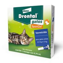 Drontal SpotOn Vermífugo para Gatos de 2,5 a 5kg Elanco 0,70ml Drontal SpotOn Vermífugo para Gatos de 2,5 a 5kg Elanco 0,70ml