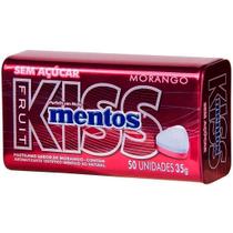 Drops Mentos Kiss morango com 12 unidades