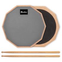 Drum Practice Pad Deekec 8" silencioso de dupla face com bastões