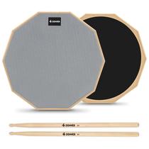 Drum Practice Pad Donner Silent de 12 polegadas com baquetas cinza