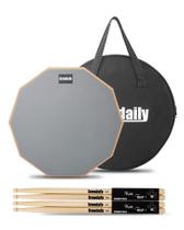Drum Practice Pad GrowDaily de 12 polegadas com 2 pares de bastões Maple 5A