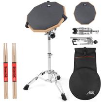 Drum Practice Pad Horse de 30 cm de silicone com suporte e bolsa