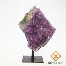 Drusa de Ametista Bruta na Base de Metal Pedra Natural Drusa de Ametista Bruta na Base de Metal Pedra Natural