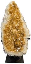 Drusa Grande De Citrino Pedra Cristal Natural Base Metal
