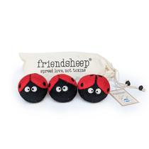 Dryer Balls Friendsheep Ladybug Trio XL Organic Wool, pacote com 3